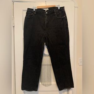 Abercrombie Ultra High Rise 90s Straight Curve Love Jeans, size 34, washed black
